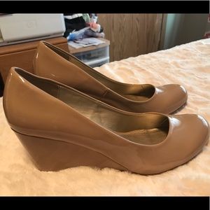 Tan wedge heels
